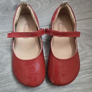 Tip Toey Joey Red Patent Leather Mary Jane Flats Barefoot Toddler US 9 EUR 26
